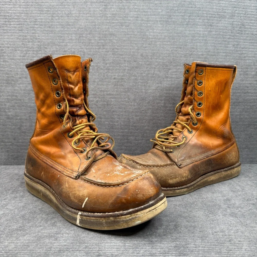 Red Wing 877 Heritage Classic Moc Toe 8 Inch Leather Work Boots Mens 10 D USA